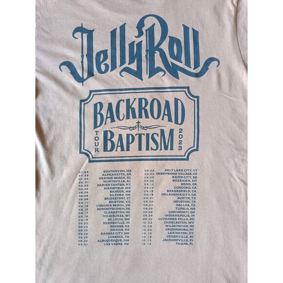 Jelly Roll Tour T-Shirt Men's Medium Graphic Print Brown Long Sleeve - Picture 2 of 9